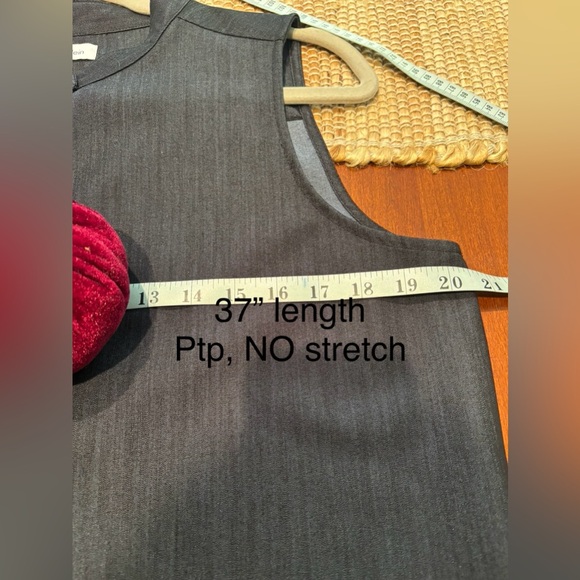 Calvin Klein Sleeveless Navy Blue Dress w/Gold button Accents - Picture 5 of 5